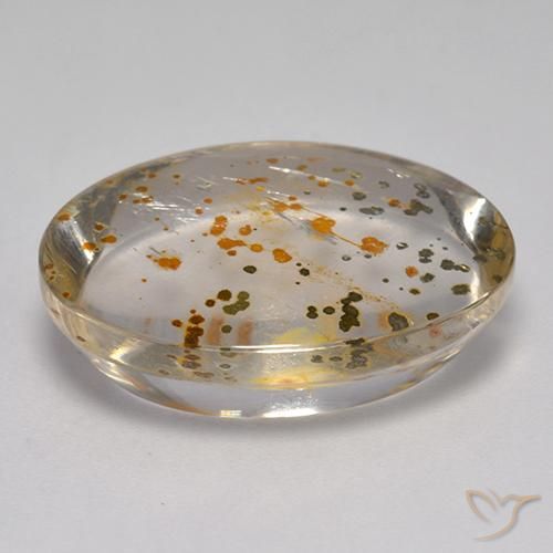 Cuarzo con marcasita Multicolor natural de 16.27 ct, Ovalada, Transparente