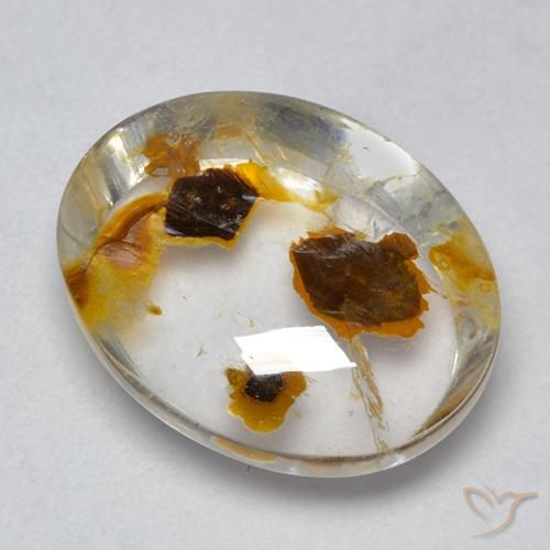Cuarzo con marcasita Multicolor natural de 8.54 ct, Ovalada, Transparente