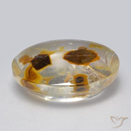 Cuarzo con marcasita Multicolor natural de 8.54 ct, Ovalada, Transparente