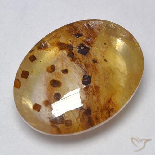 Cuarzo con marcasita Multicolor natural de 12.19 ct, Ovalada, Transparente