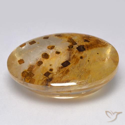 Cuarzo con marcasita Multicolor natural de 12.19 ct, Ovalada, Transparente