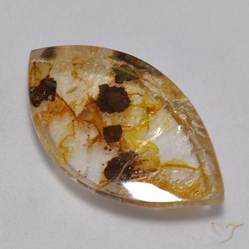 12.66ct Natural Multicolor Cuarzo con marcasita, Marquesa, Transparente
