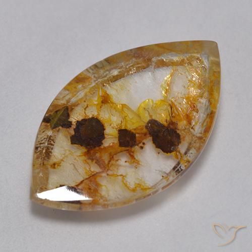 Cuarzo con marcasita Multicolor natural de 12.66 ct, Marquesa, Transparente