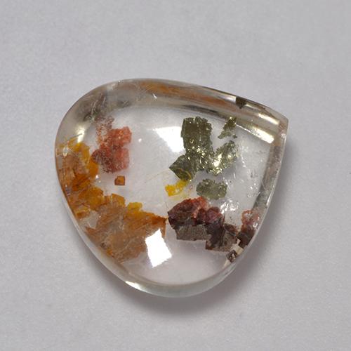 Cuarzo con marcasita Multicolor natural de 6.29 ct, En forma de pera, Transparente