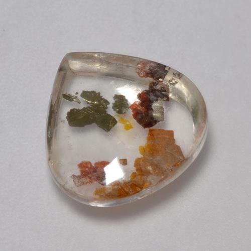 Cuarzo con marcasita Multicolor natural de 6.29 ct, En forma de pera, Transparente