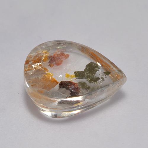 Cuarzo con marcasita Multicolor natural de 6.29 ct, En forma de pera, Transparente