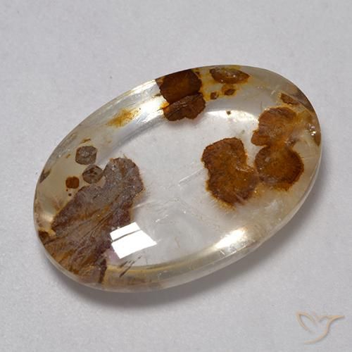 8.86ct Natural Multicolor Cuarzo con marcasita, Ovalada, Transparente