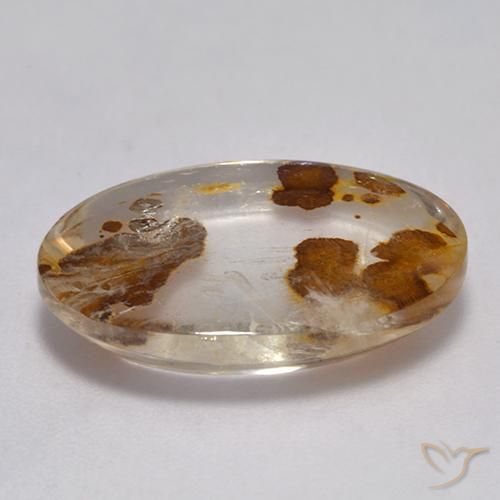 Cuarzo con marcasita Multicolor natural de 8.86 ct, Ovalada, Transparente
