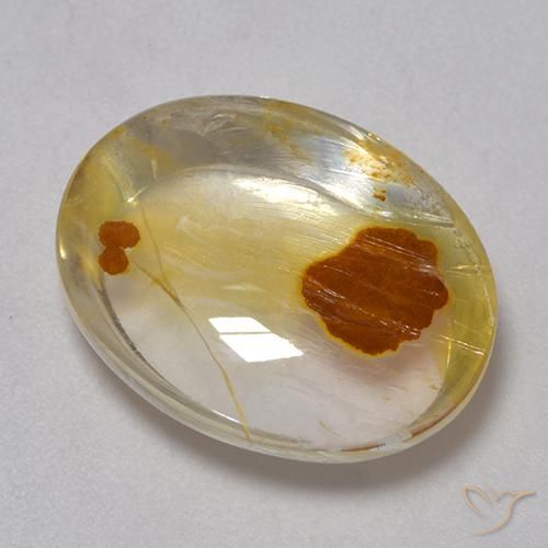 Cuarzo con marcasita Multicolor natural de 11.34 ct, Ovalada, Transparente