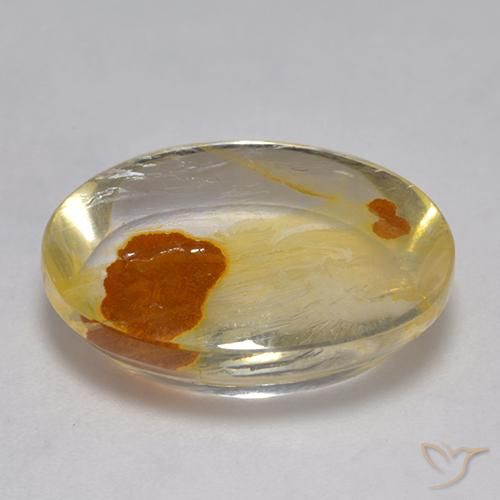 Cuarzo con marcasita Multicolor natural de 11.34 ct, Ovalada, Transparente
