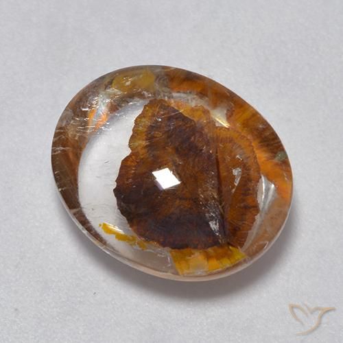 7.05ct Natural Multicolor Cuarzo con marcasita, Ovalada, Transparente