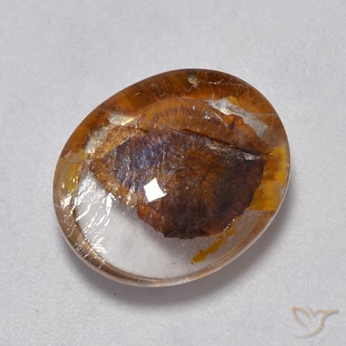 Cuarzo con marcasita Multicolor natural de 7.05 ct, Ovalada, Transparente