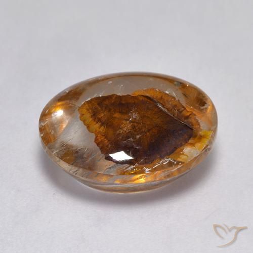 Cuarzo con marcasita Multicolor natural de 7.05 ct, Ovalada, Transparente
