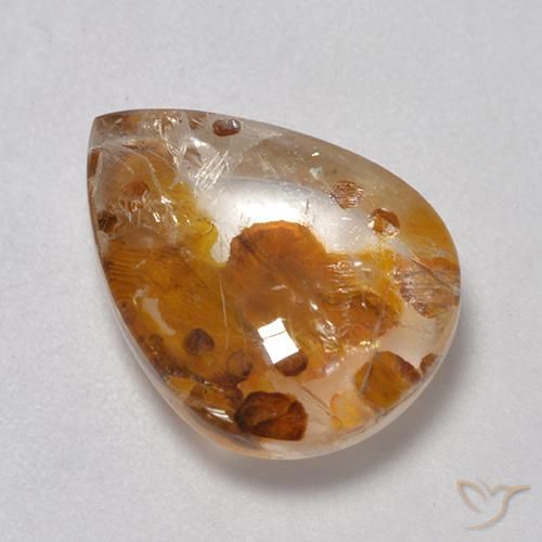 Cuarzo con marcasita Multicolor natural de 7.17 ct, En forma de pera, Transparente