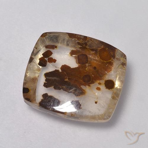 6.25ct Natural Multicolor Cuarzo con marcasita, Forma Cojín, Transparente
