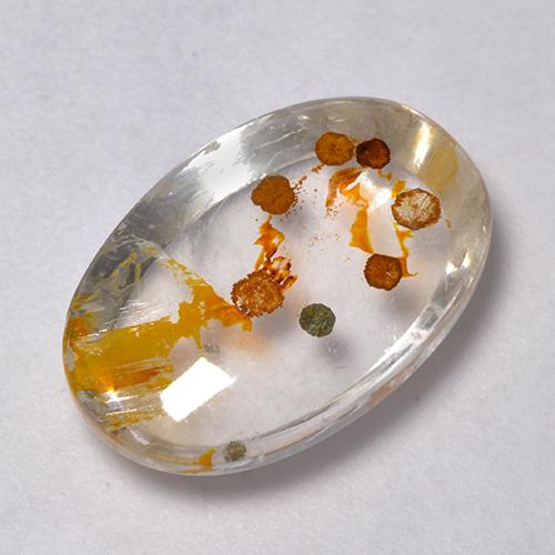 Cuarzo con marcasita Multicolor natural de 6.64 ct, Corte Óvalo, Transparente