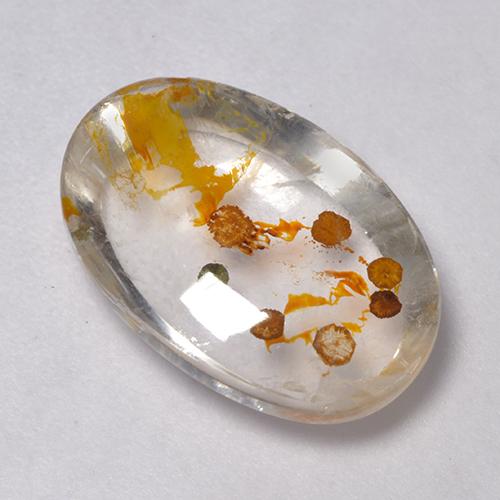 Cuarzo con marcasita Multicolor natural de 6.64 ct, Corte Óvalo, Transparente