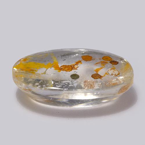 Cuarzo con marcasita Multicolor natural de 6.64 ct, Corte Óvalo, Transparente
