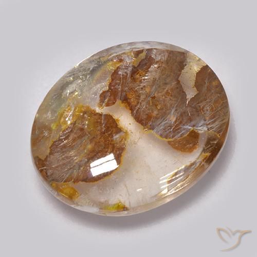 7.86ct Natural Multicolor Cuarzo con marcasita, Ovalada, Transparente