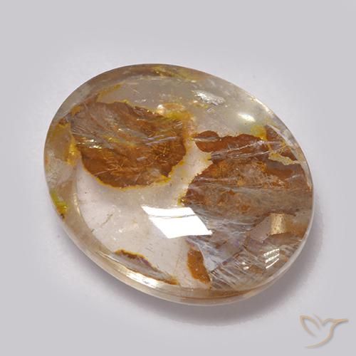Cuarzo con marcasita Multicolor natural de 7.86 ct, Ovalada, Transparente
