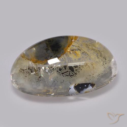 Cuarzo con marcasita Multicolor natural de 13.90 ct, Ovalada, Transparente