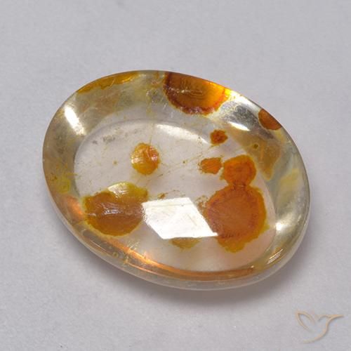Cuarzo con marcasita Multicolor natural de 9.08 ct, Ovalada, Transparente