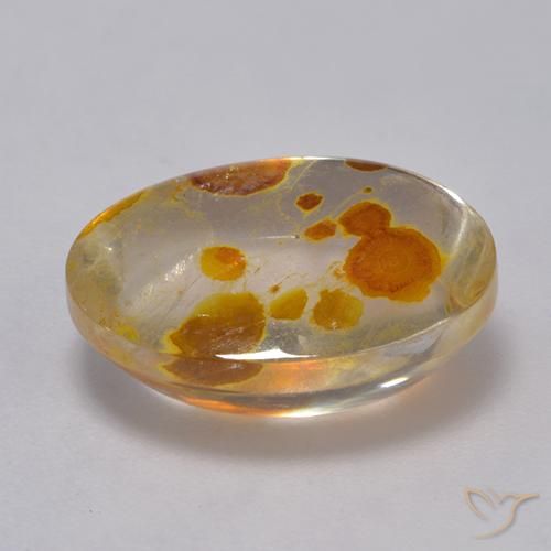 Cuarzo con marcasita Multicolor natural de 9.08 ct, Ovalada, Transparente