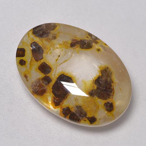 Cuarzo con marcasita multicolor natural de 11,35 ct, corte óvalo, transparente