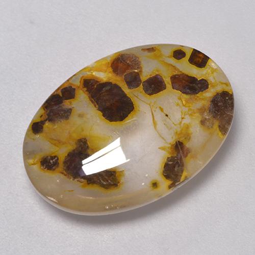 Cuarzo con marcasita multicolor natural de 11,35 ct, corte óvalo, transparente