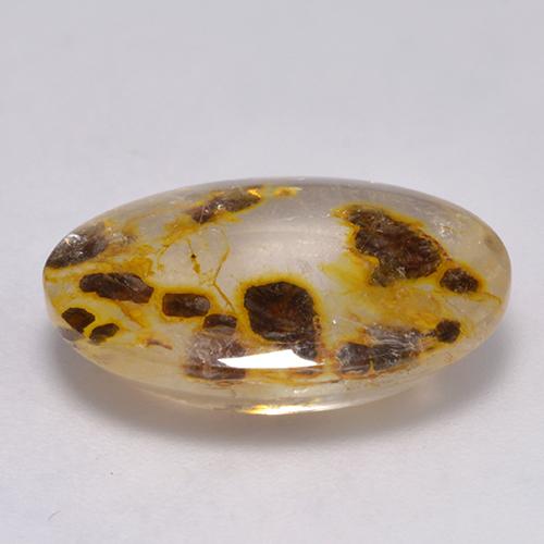 Cuarzo con marcasita multicolor natural de 11,35 ct, corte óvalo, transparente