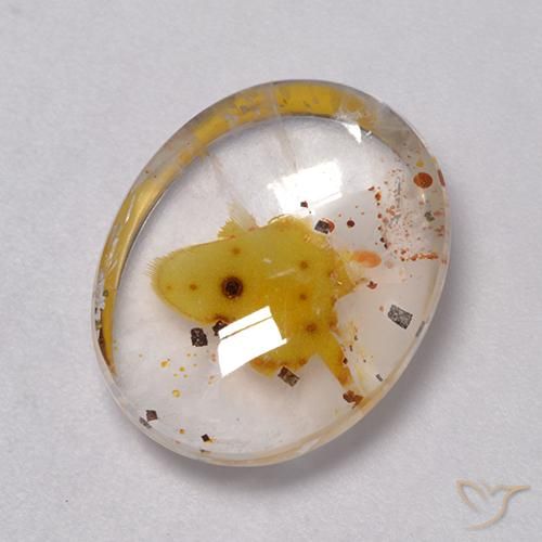 9.27ct Natural Multicolor Cuarzo con marcasita, Ovalada, Transparente
