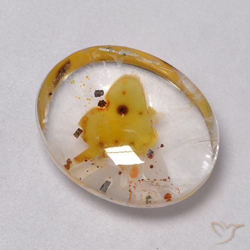 Cuarzo con marcasita Multicolor natural de 9.27 ct, Ovalada, Transparente
