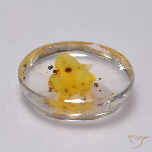 Cuarzo con marcasita Multicolor natural de 9.27 ct, Ovalada, Transparente