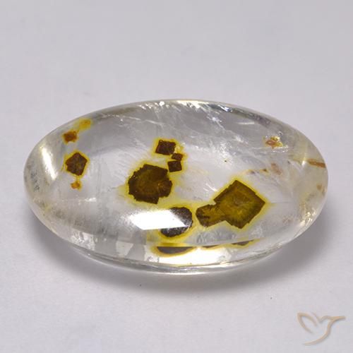 Cuarzo con marcasita Multicolor natural de 16.72 ct, Ovalada, Transparente