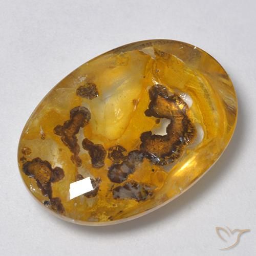 Cuarzo con marcasita Multicolor natural de 18.71 ct, Ovalada, Transparente