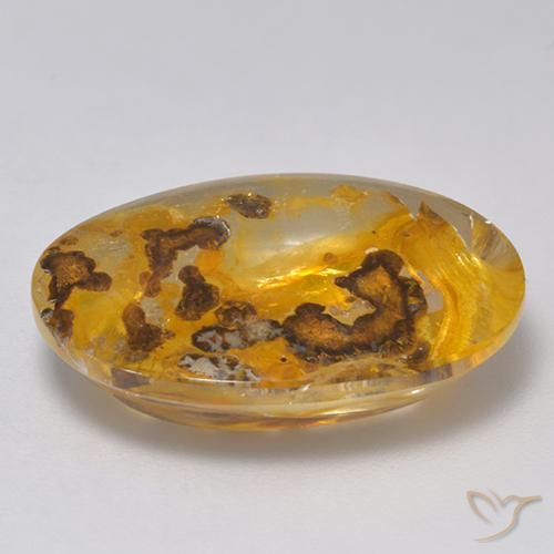 Cuarzo con marcasita Multicolor natural de 18.71 ct, Ovalada, Transparente