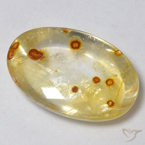 Cuarzo con marcasita Multicolor natural de 19.30 ct, Ovalada, Transparente
