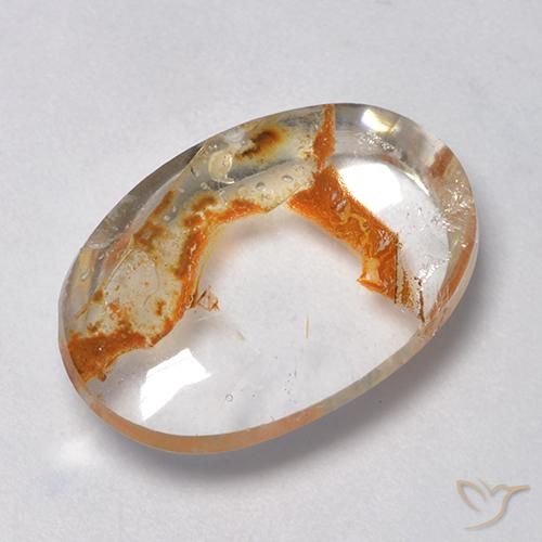 Cuarzo con marcasita Multicolor natural de 14.87 ct, Ovalada, Transparente