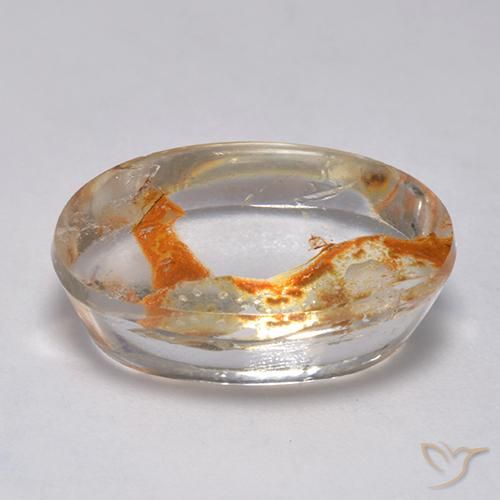 Cuarzo con marcasita Multicolor natural de 14.87 ct, Ovalada, Transparente