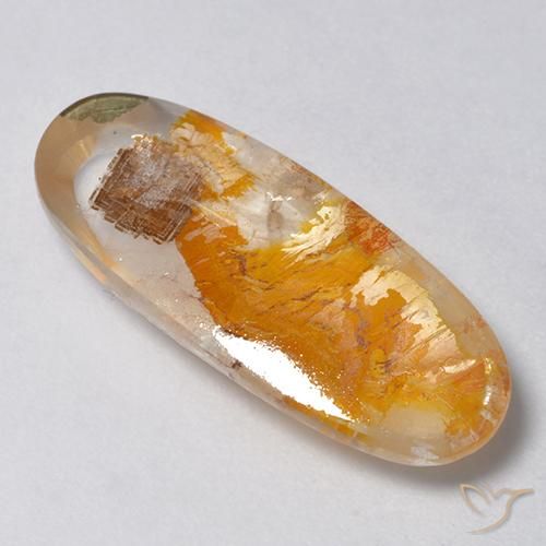 Cuarzo con marcasita Multicolor natural de 9.59 ct, Ovalada, Transparente