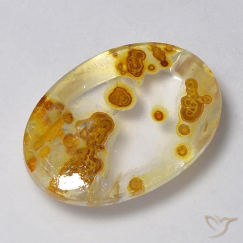 14.21ct Natural Multicolor Cuarzo con marcasita, Ovalada, Transparente