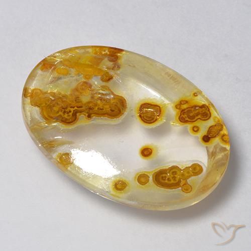 Cuarzo con marcasita Multicolor natural de 14.21 ct, Ovalada, Transparente