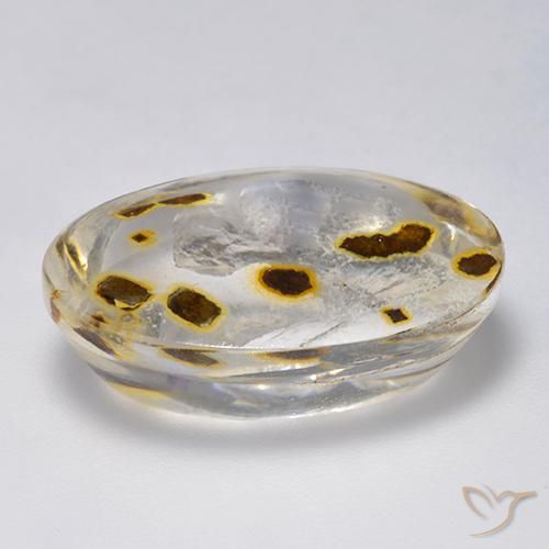Cuarzo con marcasita Multicolor natural de 16.93 ct, Ovalada, Transparente