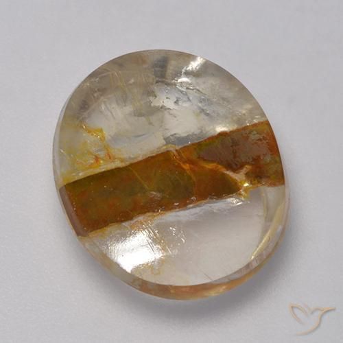 8.27ct Natural Multicolor Cuarzo con marcasita, Ovalada, Transparente