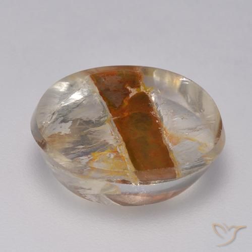 Cuarzo con marcasita Multicolor natural de 8.27 ct, Ovalada, Transparente