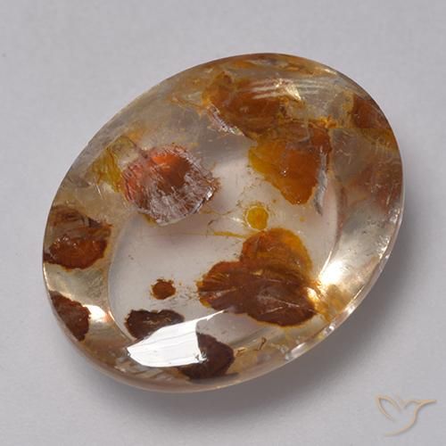 Cuarzo con marcasita Multicolor natural de 9.52 ct, Ovalada, Transparente