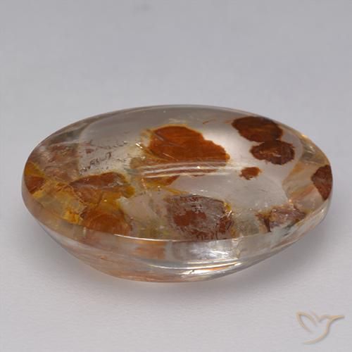 Cuarzo con marcasita Multicolor natural de 9.52 ct, Ovalada, Transparente