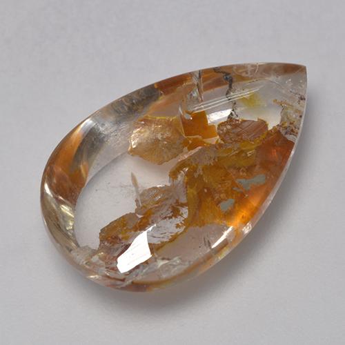 Cuarzo con marcasita multicolor natural de 8,86 ct, en forma de pera, transparente