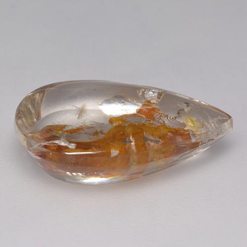 Cuarzo con marcasita multicolor natural de 8,86 ct, en forma de pera, transparente