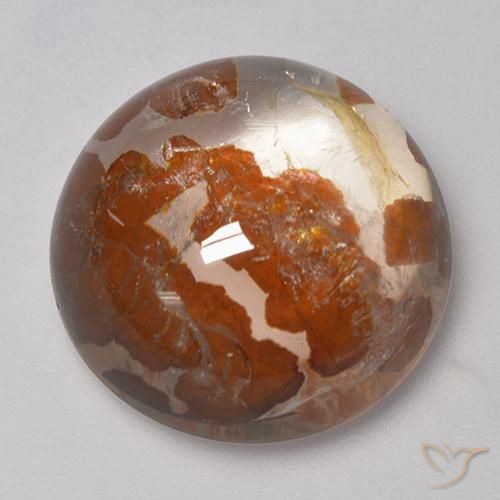20.59ct Natural Multicolor Cuarzo con marcasita, Redondo, Transparente